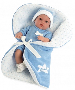 Пупс из серии Elegance 33 см. в одежде, мягкое тело с голубым одеялом и соской, плачет (Arias, Т13726)